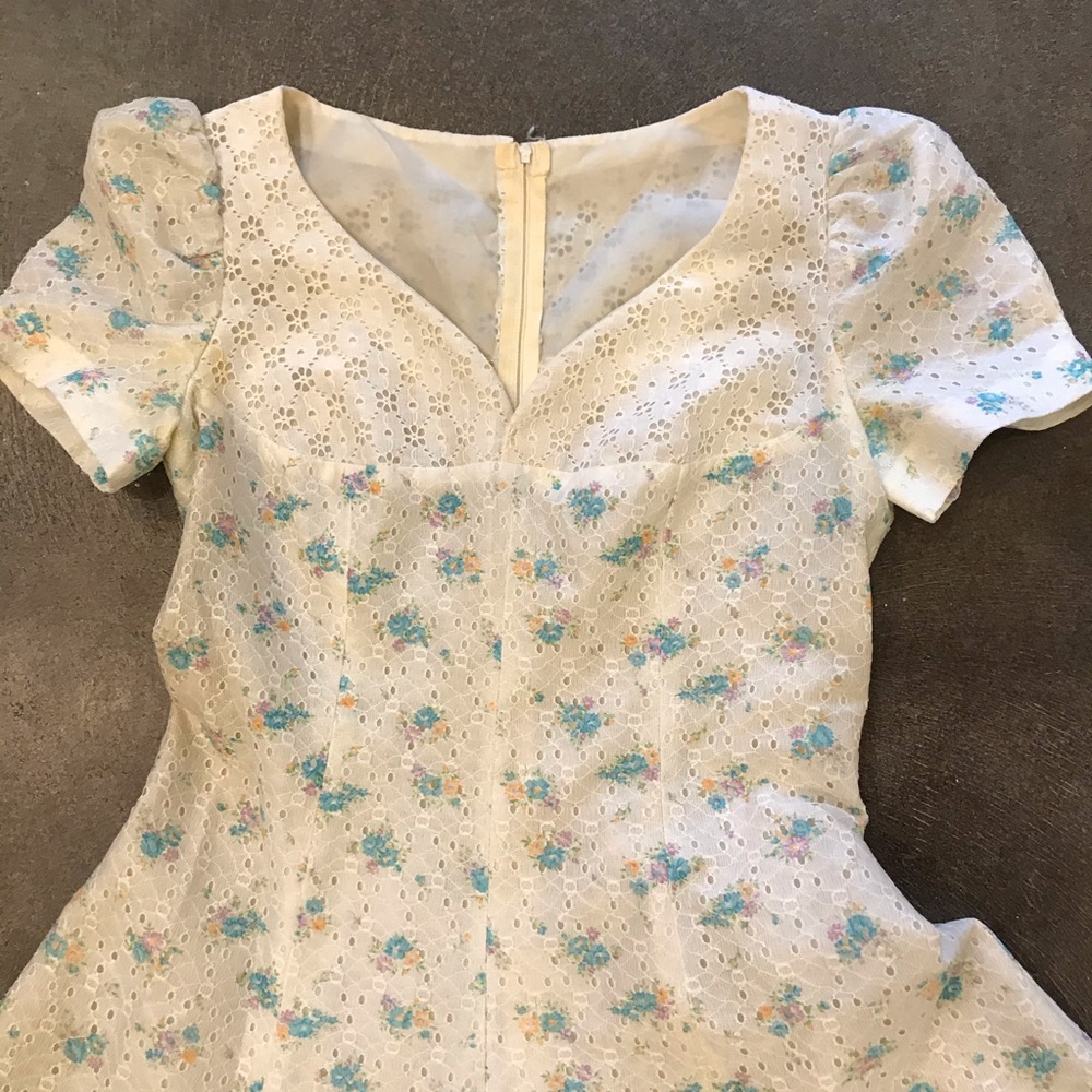 Gorgeous lace floral handmade vintage boho maxi